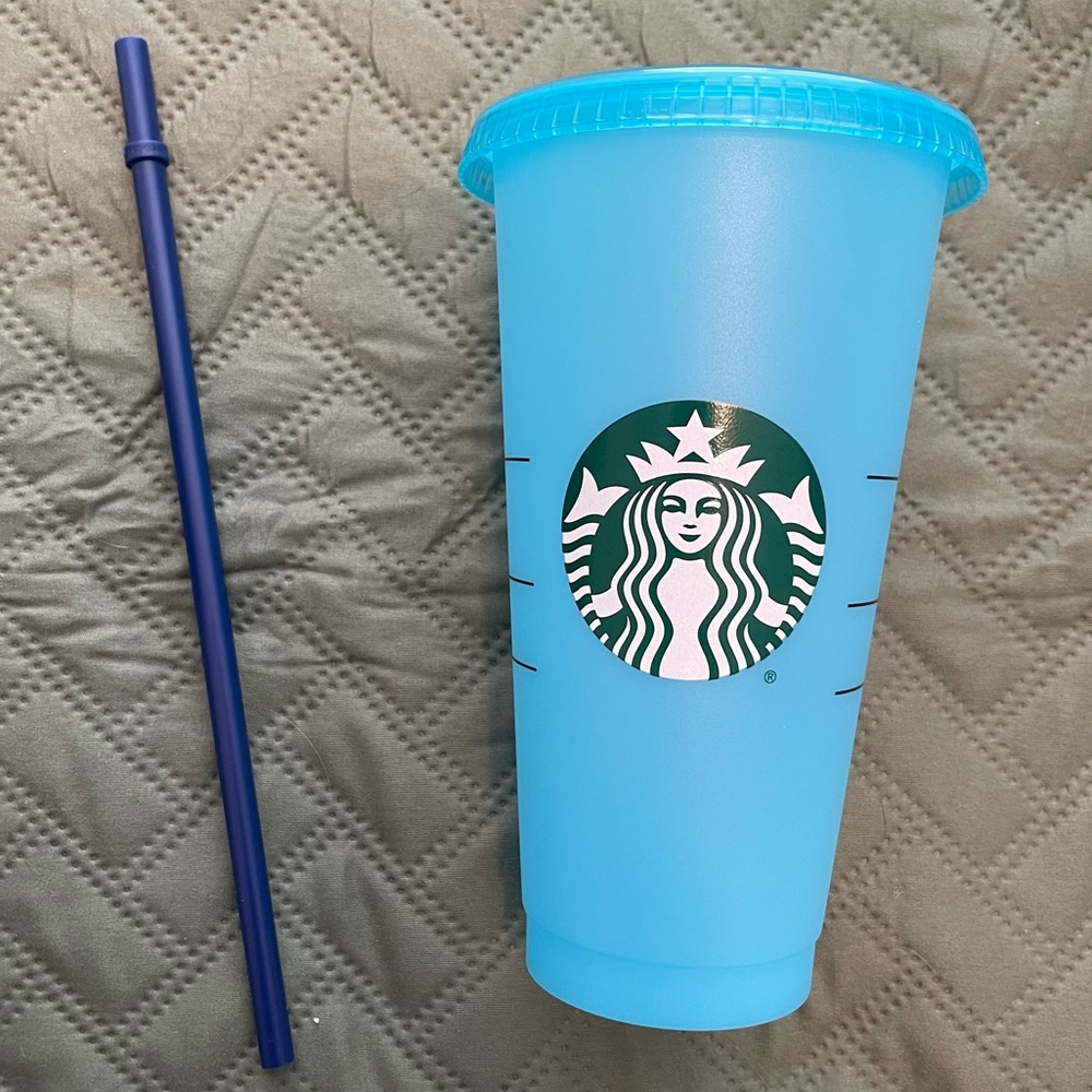 Starbucks Color Changing Reusable Cold Cup Blue ONLY ONE CUP